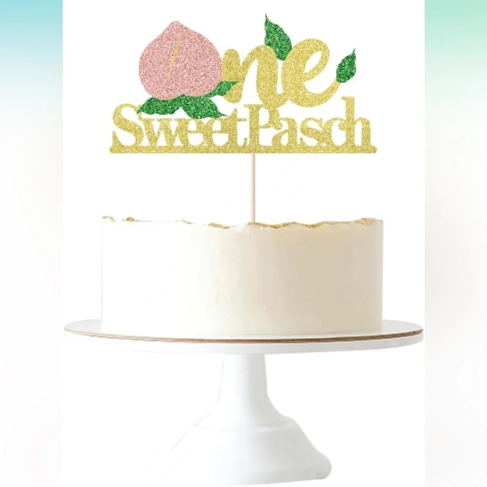 NWT One Sweet Peach Cake Topper Birthday Baby Girl One Sweet Peach Welcome